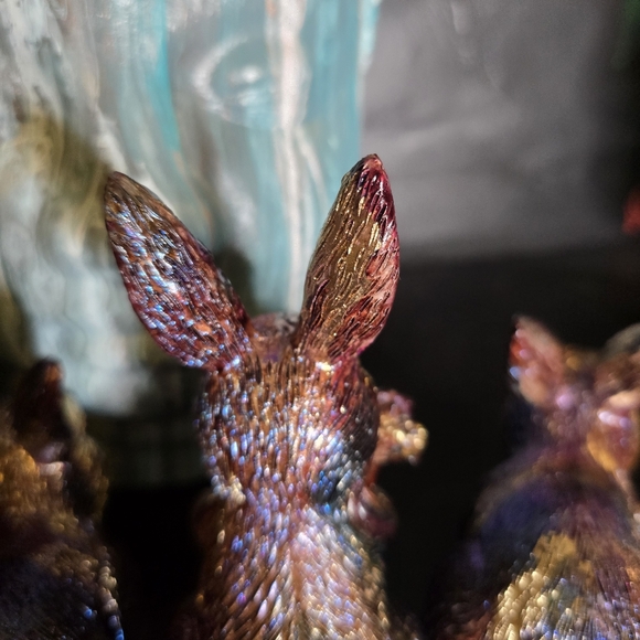 4 HANDCRAFTED Upcycled Bunny Rabbits HANDPAINTED Easter Bunny Home Art Decor - Picture 16 of 17